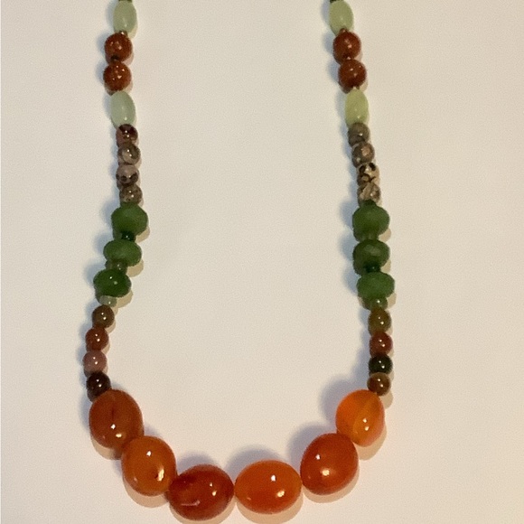 Carnelian and Jade Necklace - Picture 1 of 2